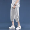 Japanese-style drape 70% pants for men, summer thin ice silk knee-length shorts, trendy ins high street loose 7/8 pants Application Scenario